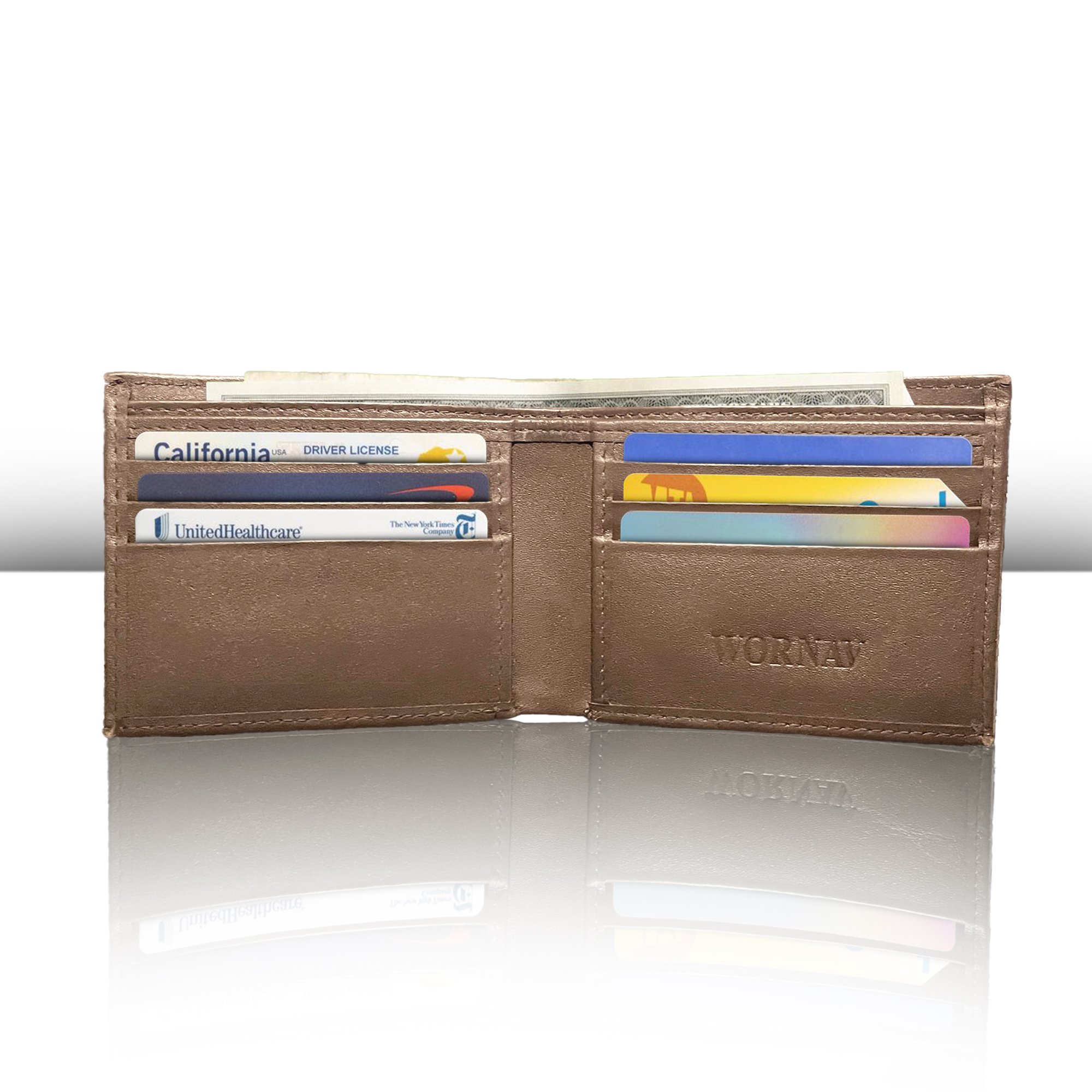 WORNAV WORNAV — Brown Leather Wallet